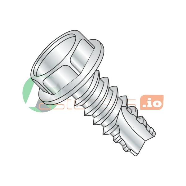 Newport Fasteners Thread Cutting Screw, 1/4" x 1 in, Zinc Plated Steel Hex Head Hex Drive, 2000 PK 896541 - main